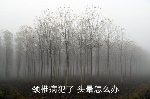  頸椎病犯了 頭暈怎么辦