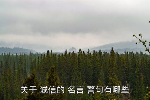 關于 誠信的 名言 警句有哪些