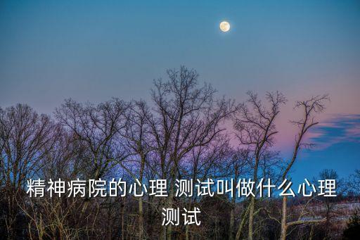  精神病院的心理 測試叫做什么心理 測試