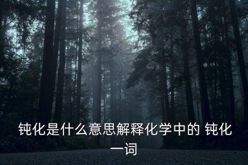  鈍化是什么意思解釋化學(xué)中的 鈍化一詞