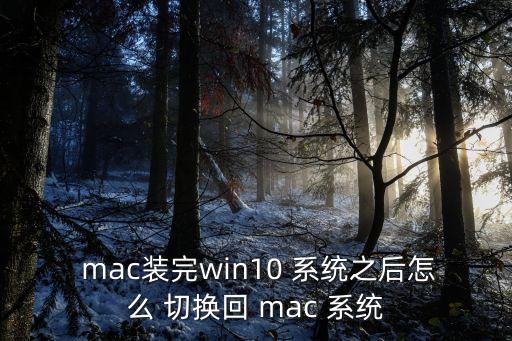  mac裝完win10 系統(tǒng)之后怎么 切換回 mac 系統(tǒng)