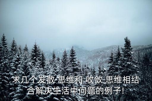 求幾個發(fā)散 思維和 收斂 思維相結(jié)合解決生活中問題的例子!