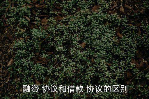  融資 協議和借款 協議的區別