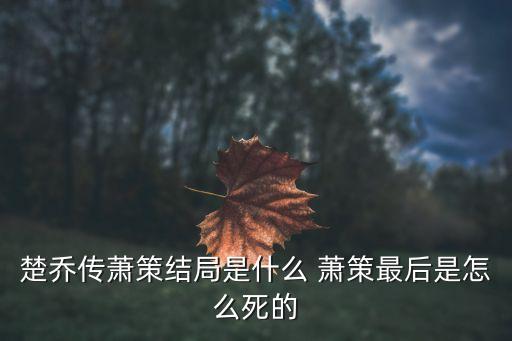 楚喬傳蕭策，楚喬傳蕭策結局是什么 蕭策最后是怎么死的