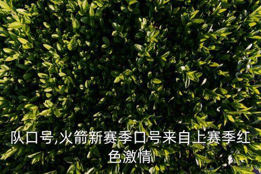 火箭隊口號,火箭新賽季口號來自上賽季紅色激情
