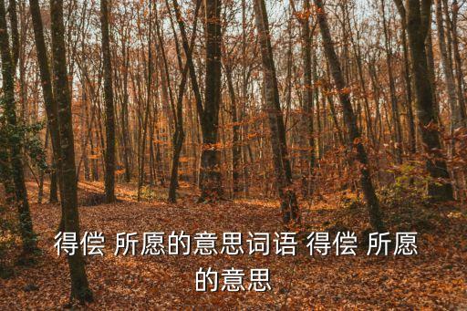 得償所愿的意思,得償所愿:如愿以償?shù)囊馑?/></a></span><span id=