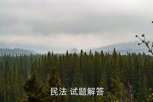  民法 試題解答