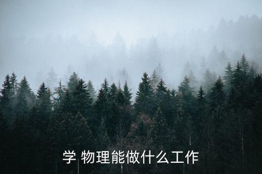 學 物理能做什么工作
