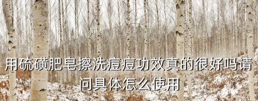 用硫磺肥皂擦洗痘痘功效真的很好嗎請問具體怎么使用