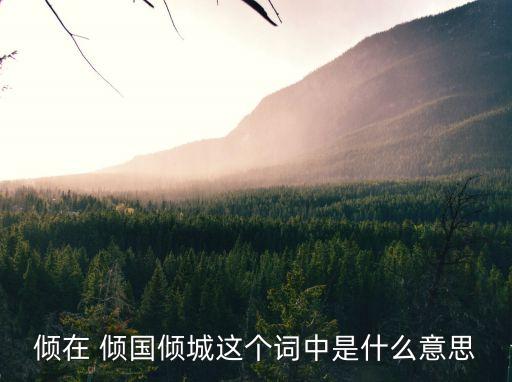 傾國傾城是什么意思,傾國傾城朱茵；國色天香