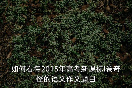 如何看待2015年高考新課標(biāo)I卷奇怪的語文作文題目