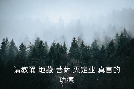 請教誦 地藏 菩薩 滅定業 真言的功德