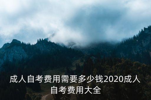 成人自考費用需要多少錢2020成人自考費用大全