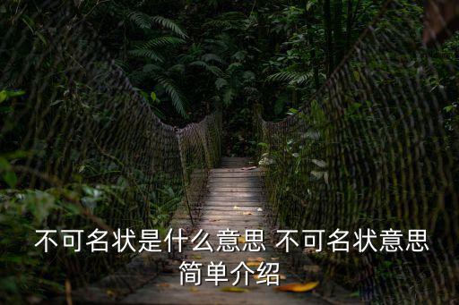 不可名狀是什么意思 不可名狀意思簡單介紹