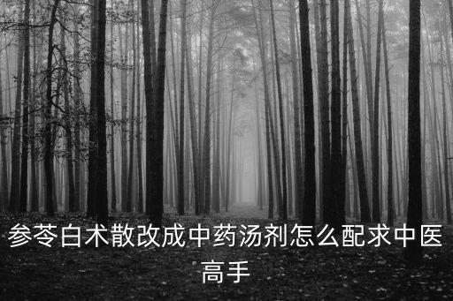 參苓白術散改成中藥湯劑怎么配求中醫高手