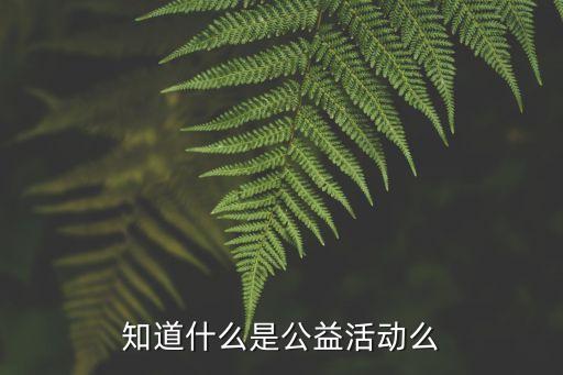 知道什么是公益活動么