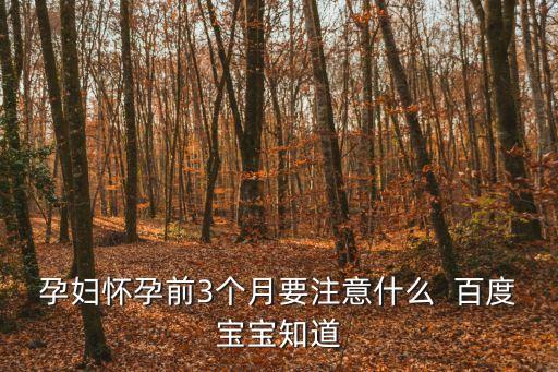 懷孕前三個(gè)月需要注意什么，懷孕前3個(gè)月要注意什么