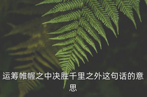 運籌帷幄之中決勝千里之外這句話的意思