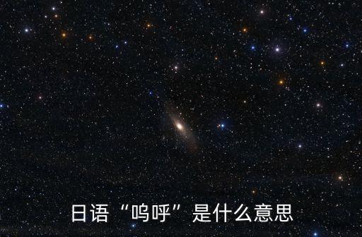 嗚呼的意思,古代詩歌用唉表示悲痛或憤怒