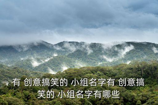 有 創意搞笑的 小組名字有 創意搞笑的 小組名字有哪些