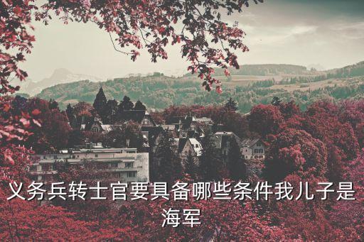 義務(wù)兵轉(zhuǎn)士官要具備哪些條件我兒子是海軍