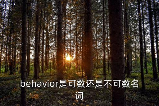 behavior是可數(shù)還是不可數(shù)名詞