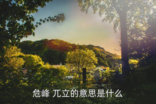 兀立是什么意思,兀立:極度對立兀立是什么?