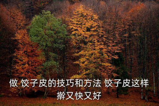 搟餃子皮,如何自己動手做餃子皮?