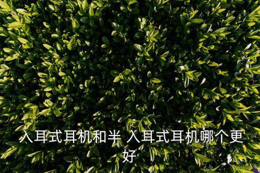  入耳式耳機(jī)和半 入耳式耳機(jī)哪個(gè)更好