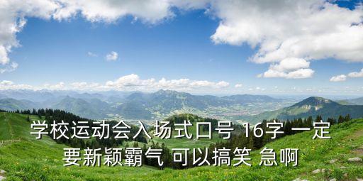 學校運動會入場式口號 16字 一定要新穎霸氣 可以搞笑 急啊