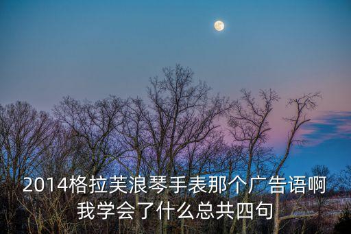 2014格拉芙浪琴手表那個(gè)廣告語啊我學(xué)會(huì)了什么總共四句