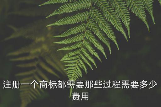 注冊一個商標(biāo)都需要那些過程需要多少費(fèi)用