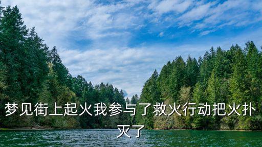 夢見街上起火我參與了救火行動把火撲滅了