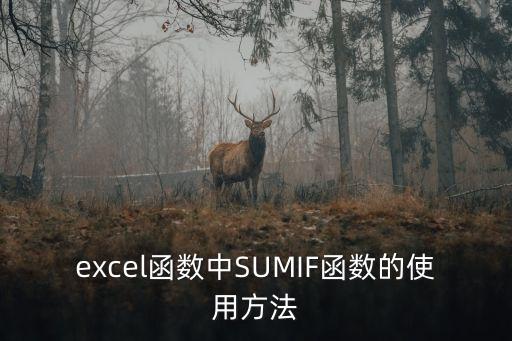 excel函數中SUMIF函數的使用方法