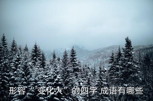 形容“ 變化大”的四字 成語有哪些