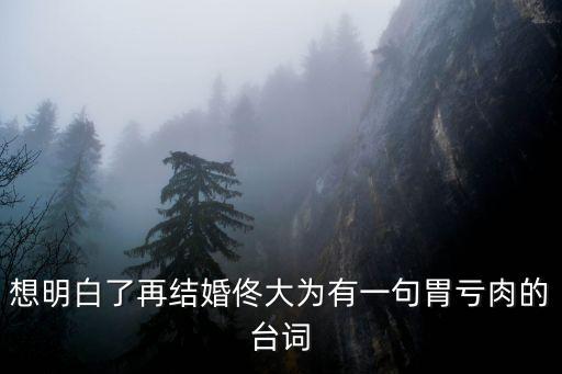 想明白了再結(jié)婚佟大為有一句胃虧肉的臺詞
