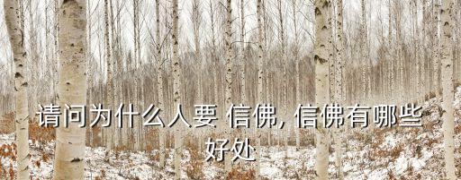 請問為什么人要 信佛, 信佛有哪些好處