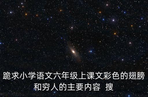 跪求小學語文六年級上課文彩色的翅膀和窮人的主要內容  搜