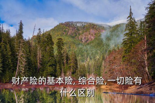 財產險的基本險, 綜合險,一切險有什么區別