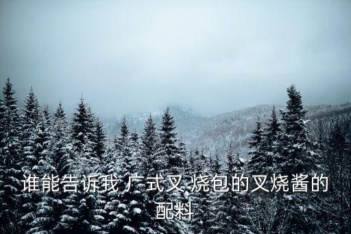 誰能告訴我 廣式叉 燒包的叉燒醬的配料