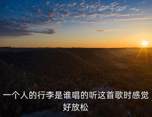 一個(gè)人的行李，一個(gè)人的行李是什么