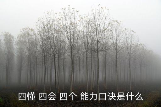 四懂 四會 四個 能力口訣是什么