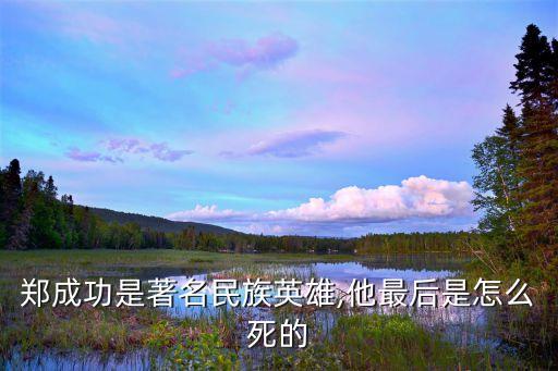 鄭泰,鄭成功在臺灣省猝死發瘋是有道理的