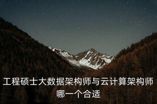 大數(shù)據(jù)架構(gòu)師，工程碩士大數(shù)據(jù)架構(gòu)師與云計算架構(gòu)師哪一個合適