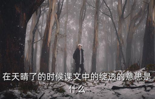 在天晴了的時候課文中的綻透的意思是什么
