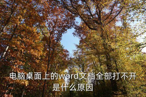 電腦桌面上的word文檔全部打不開是什么原因