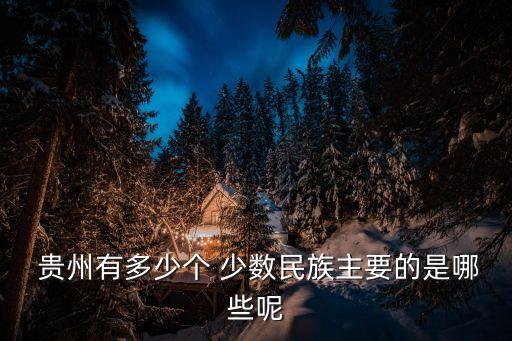  貴州有多少個 少數(shù)民族主要的是哪些呢