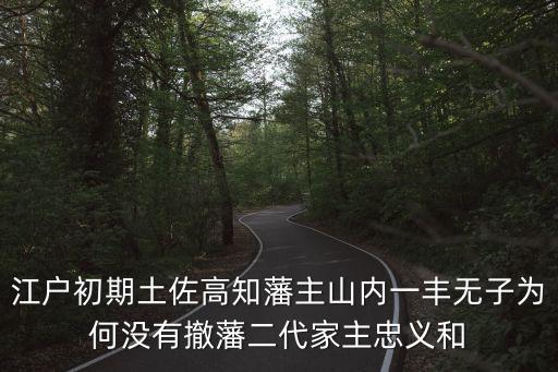 江戶初期土佐高知藩主山內(nèi)一豐無子為何沒有撤藩二代家主忠義和