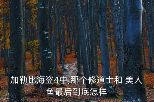 加勒比海盜4中,那個修道士和 美人魚最后到底怎樣