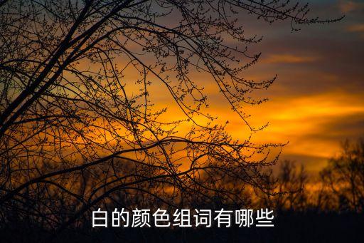 白的顏色詞語，白的顏色組詞有哪些